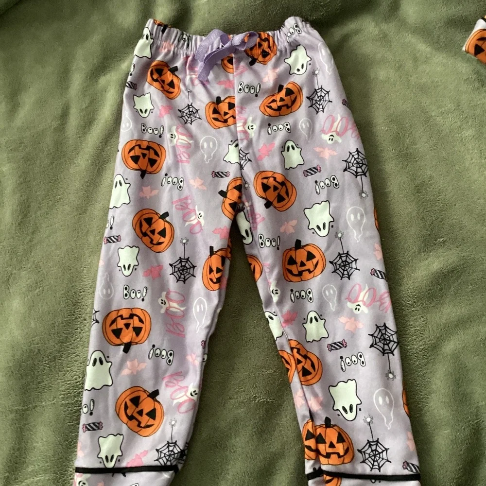 Toddler Girl Halloween Purple Pajamas Size 3T Pajamas  PJ Pumpkin Ghost Fall